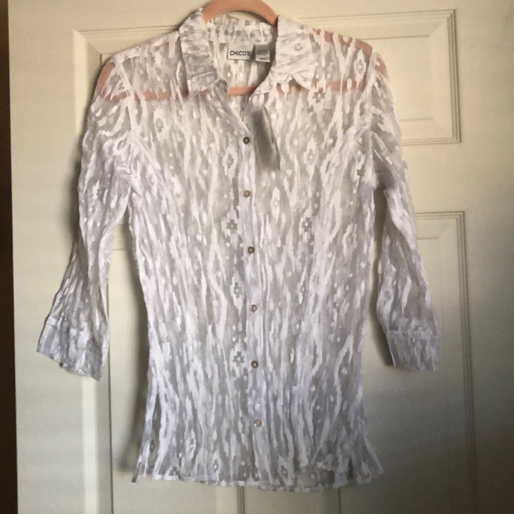 Chico’s white Blouse size 1 (8/10)